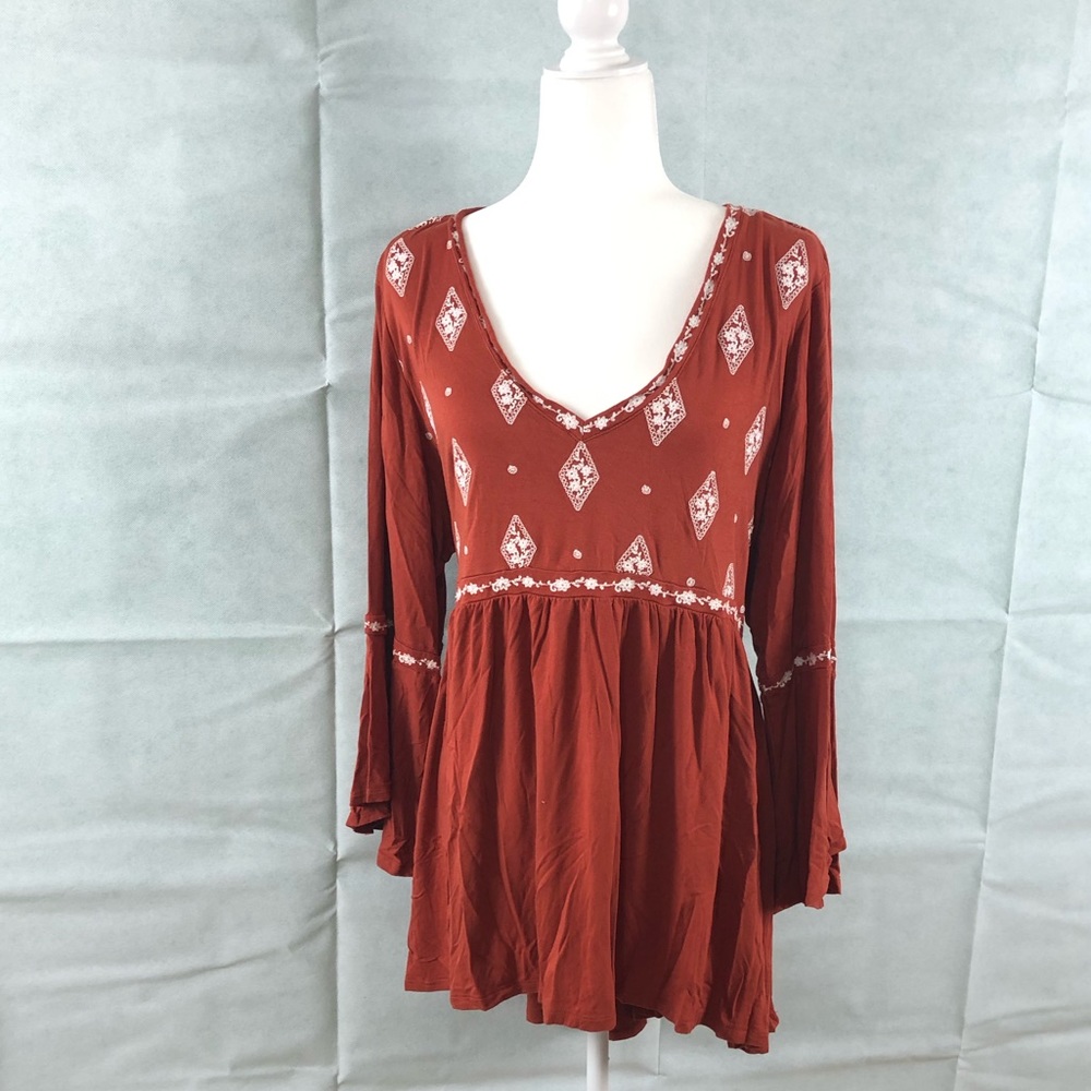 Burnt orange boho top